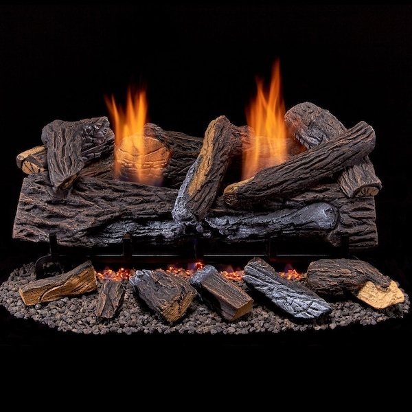 Duluth Forge Vent Free Dual Fuel Log Set - 24 In. Stacked Red Oak, 33,000 Btu DLS-24T-2 - main